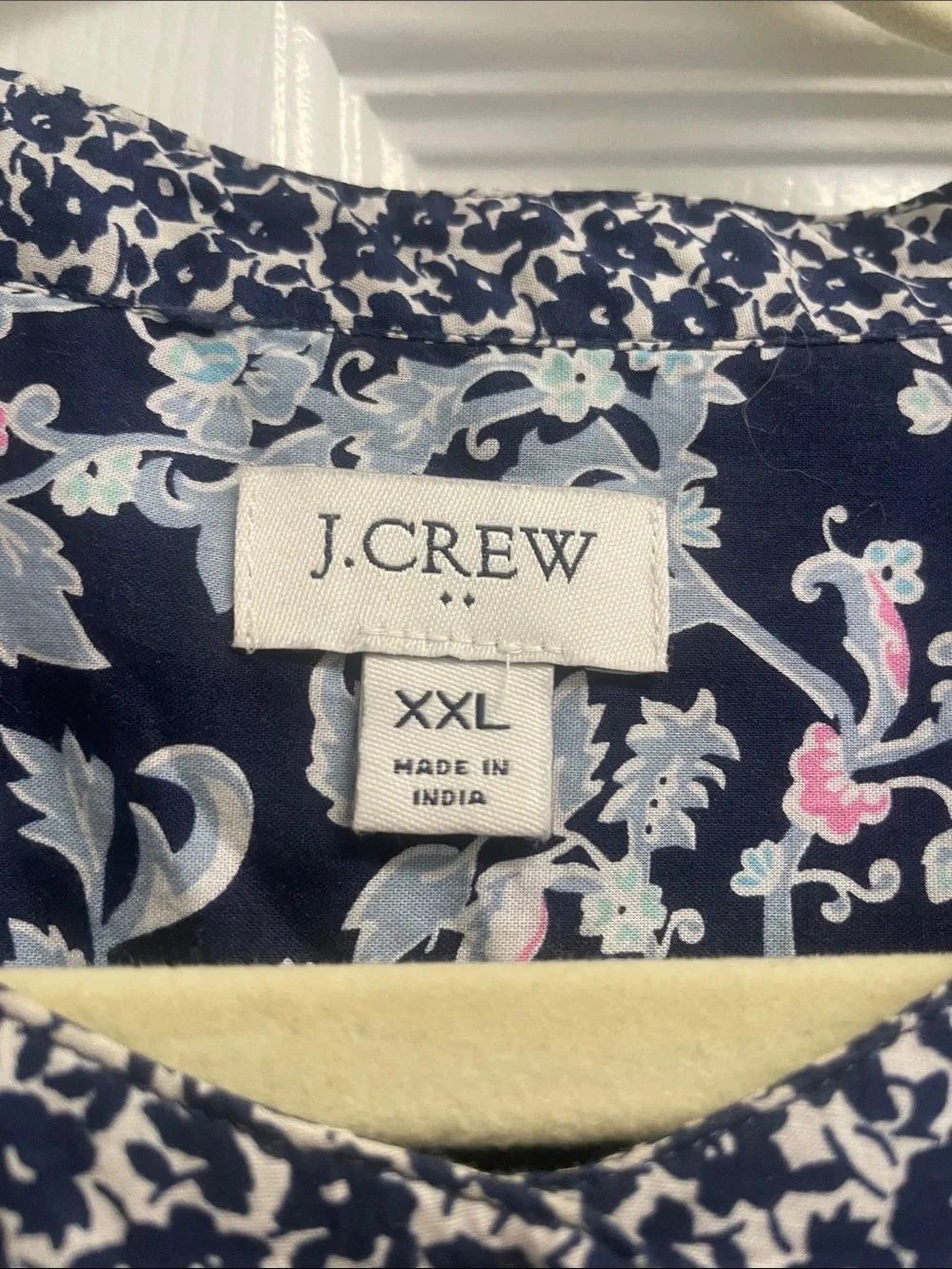 J. Crew Navy Floral Tiered Girls Dress with Pink and White Flowers